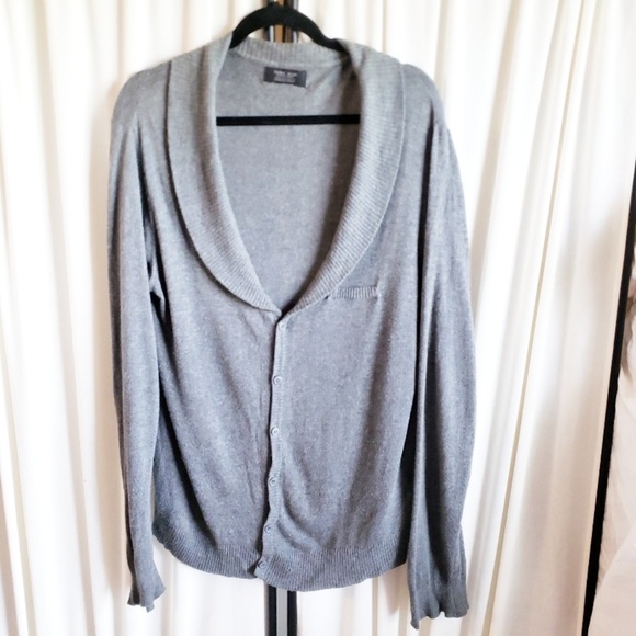 1 Zara Man classic sport dark gray button cardigan - Picture 1 of 4